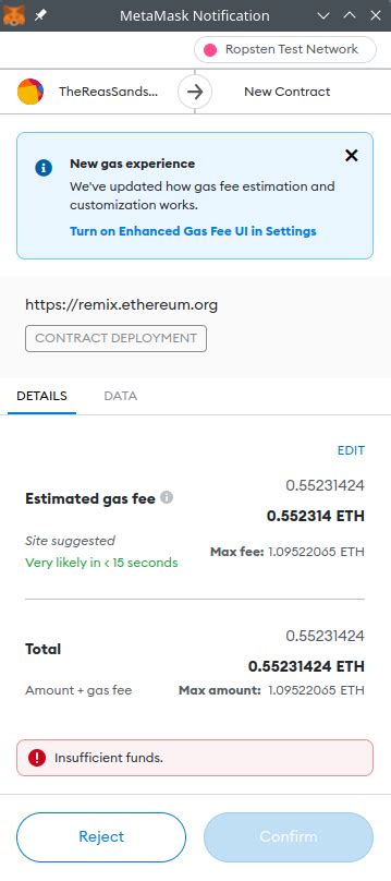 Metamask: Gas estimation failed error
